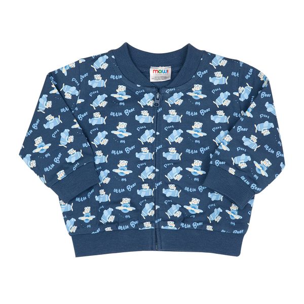 Felpa con zip bimbo blue "orsetto" - Mawi