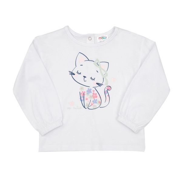 Maglia bianca bimba con stampa - Mawi
