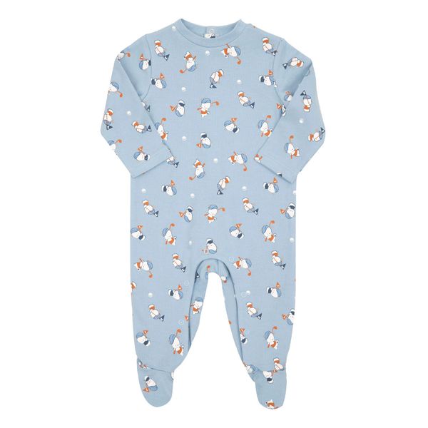 Tenera tutina interlock bimbo azzurra stampa animaletti - Mawi