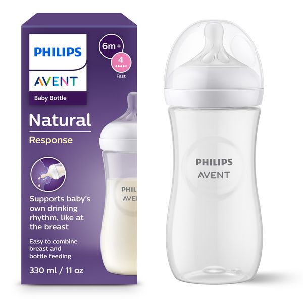 Biberon natural response 330 ml, con tettarella flusso 4 (veloce). età consigliata: 6m+. biberon 1 pz: scy906/01 - philips avent - Avent