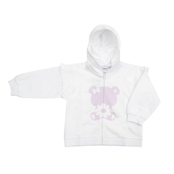 Felpa con cappuccio bimba bianca stampata - Mawi