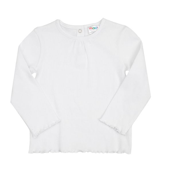 T-shirt manica lunga costina bimba bianca - Mawi