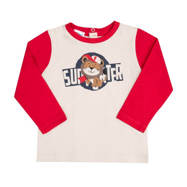 T-shirt bimbo rosso/ bianco leone - Mawi