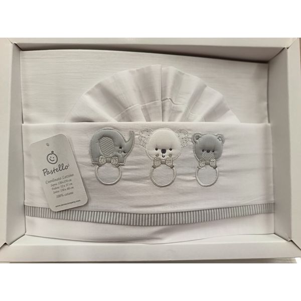 Lenz.lett.3 pz ricami ass.unisex - pastello - PASTELLO