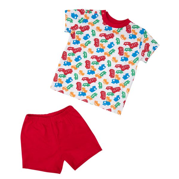 Pigiama estivo due pezzi bimbo macchinine rosse - Mawi