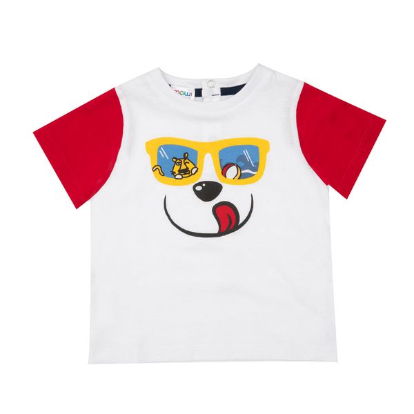 T-shirt jersey bimbo bianca con stampa - Mawi