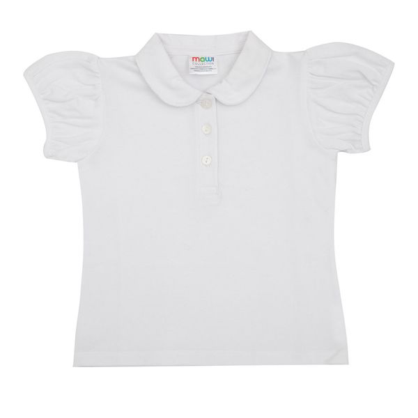 Polo stretch bimba bianca - Mawi