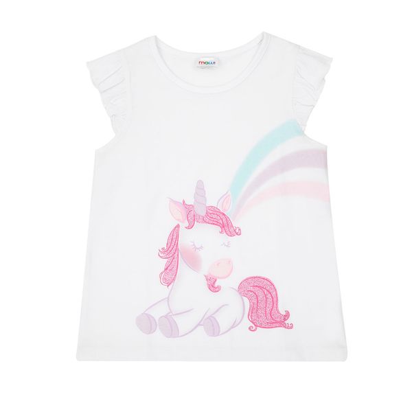 Canotta jersey bimba bianca stampa unicorno - Mawi