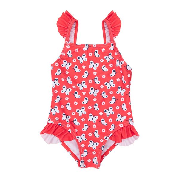 Costume intero bimba rosso stampato - Mawi