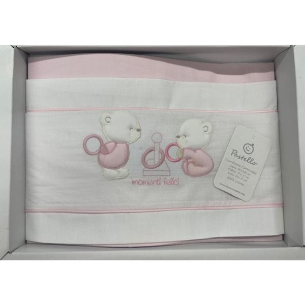 Lenz.max.culla 3 pz ricami - PASTELLO