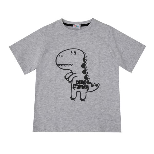 T-shirt jersey bimbo grigia stampa "dino" - Mawi
