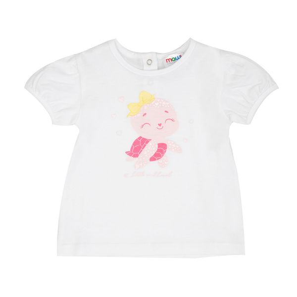 T-shirt jersey bimba bianca stampata - Mawi