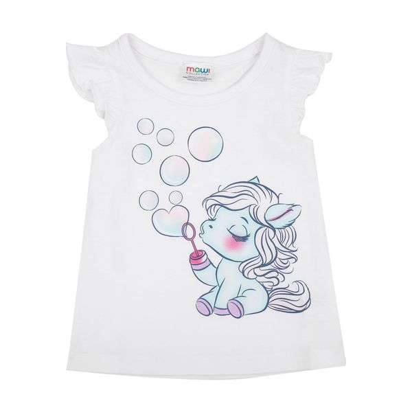 Canotta jersey bimba bianca stampa mini-pony - Mawi