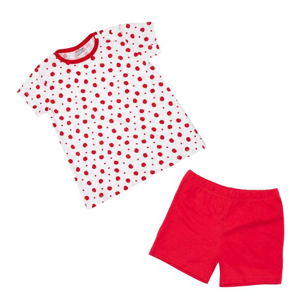 Pigiama estivo due pezzi bimba rosso ciliege - Mawi