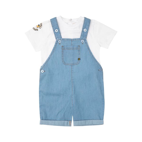 Completo t-shirt + salopette denim bimbo - Mawi