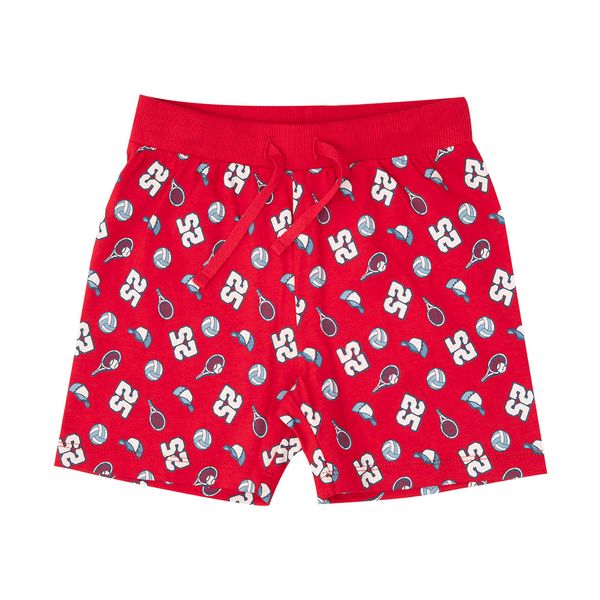 Short jersey bimbo rosso stampato - Mawi