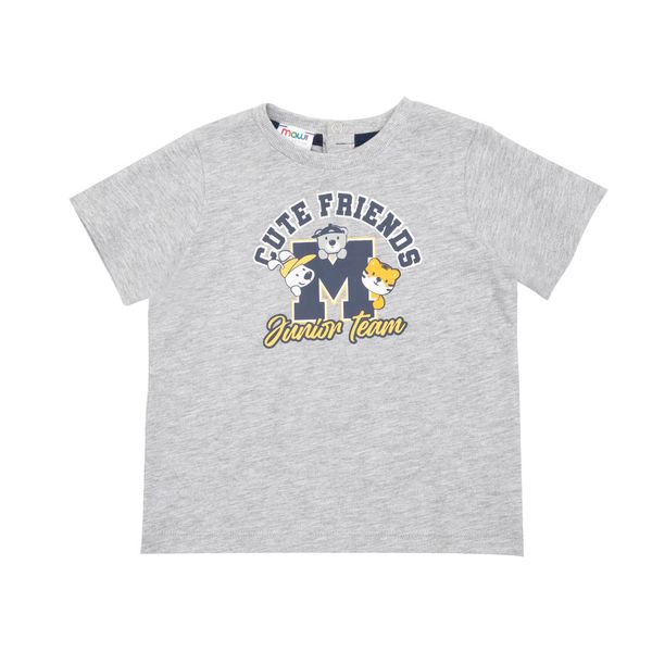 T-shirt jersey bimbo grigia stampa "junior team" - Mawi