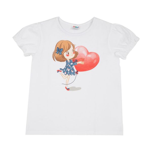 T-shirt jersey bimba bianca stampata - Mawi