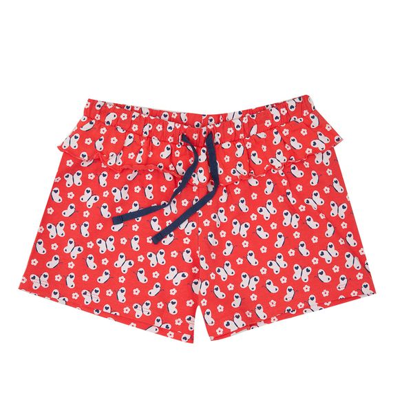 Short bimba corallo stampa farfalle - Mawi