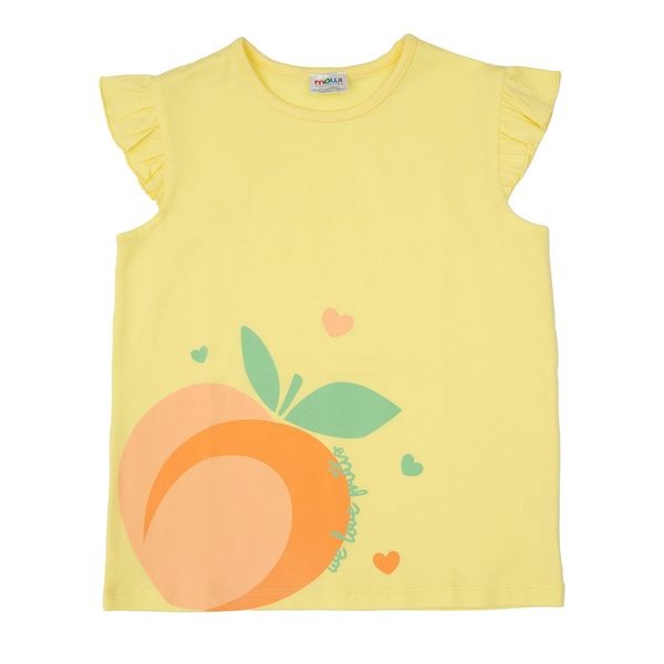 Canotta jersey bimba gialla con frill - Mawi