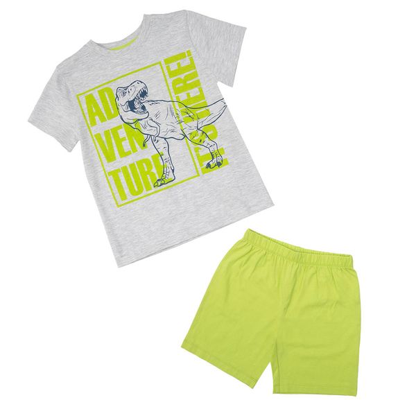 Pigiama estivo due pezzi bimbo stampa grigio/verde - Mawi