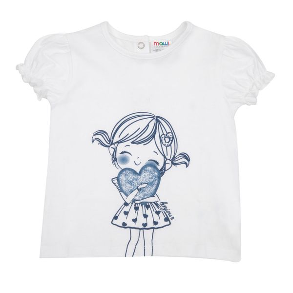 T-shirt jersey bimba bianca stampa bimba - Mawi