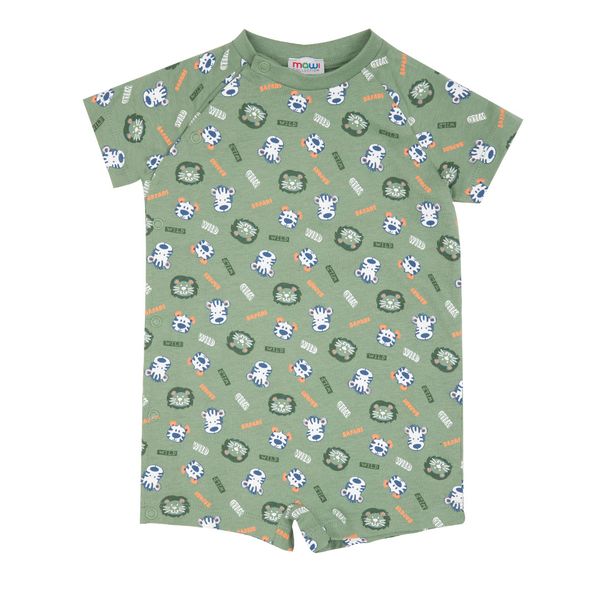 Pigiama intero jersey bimbo verde animali - Mawi