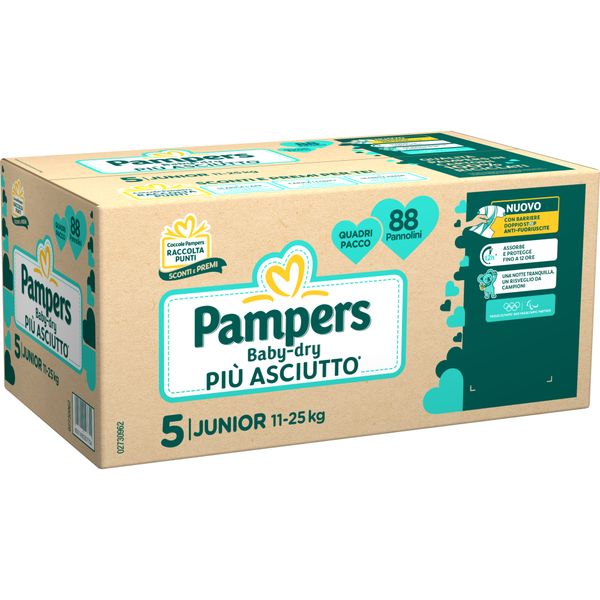 Pannolino quadri pacco baby dry junior x88 taglia 5 11-25 kg - pampers - Catalogo Pampers