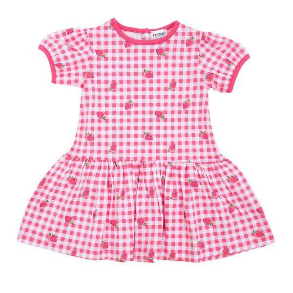 Abito jersey bimba rosa stampa fragoline - Mawi
