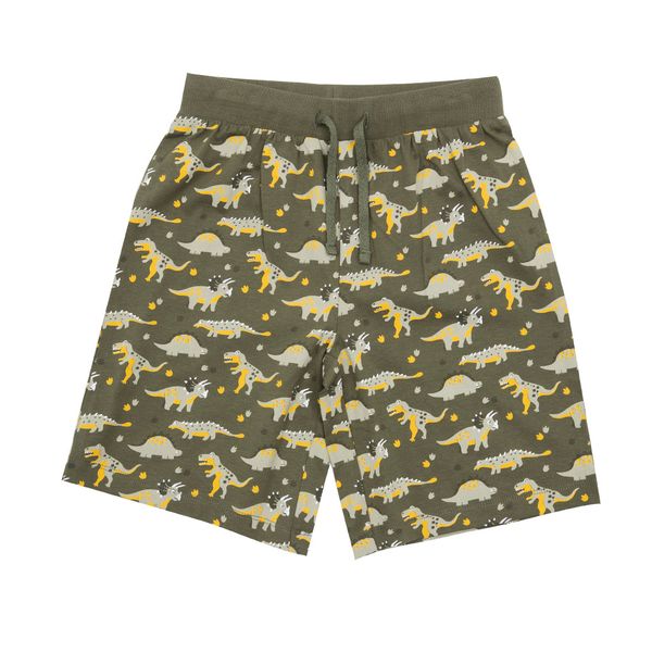 Short jersey bimbo verde stampa "dino" - Mawi