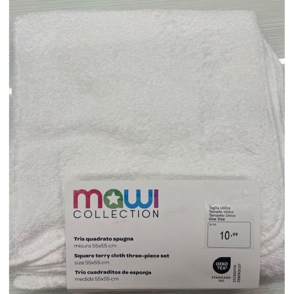 Mawi tris spugna tinta unita bianco - Mawi