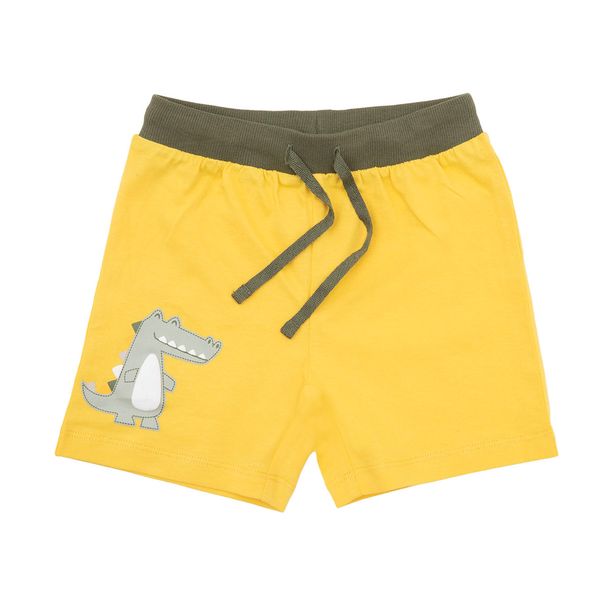 Short jersey bimbo giallo/verde stampa "dino" - Mawi
