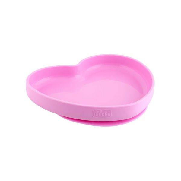 Piatto cuore in silicone con ventosa  9m+ rosa - chicco - Chicco