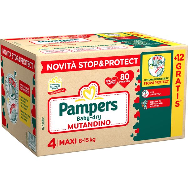 Pannolino baby dry mutandino special maxi x80+12 taglia 4 8-15kg - pampers - Catalogo Pampers