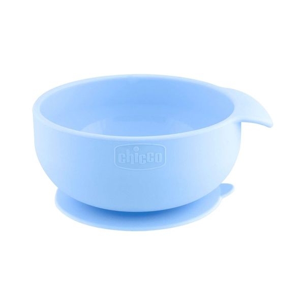 Ciotola silicone con ventosa 6m+ azzurra - chicco - Chicco