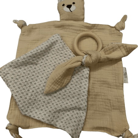 Set regalo beige doudou bavaglino massaggiagengive - ellepi - ELLEPI