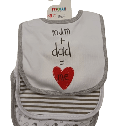 Set 3 bavaglini "mum + dad = me" - Mawi