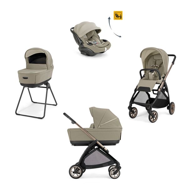 Electa system quattro - hangar beige con telaio bronze e seggiolino auto darwin infant recline evo - inglesina - Inglesina