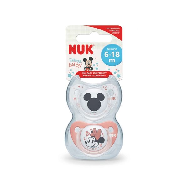 Nuk succhietto tl disney minnie_red_silicone 6--18 2pz - Nuk