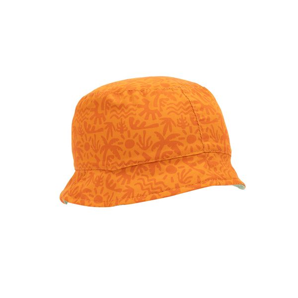 Cappellino pescatore bimbo arancione con stampa estiva - Mawi