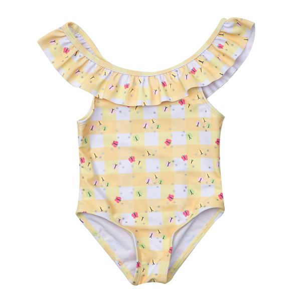 Costume intero bimba giallo con farfalle - Mawi