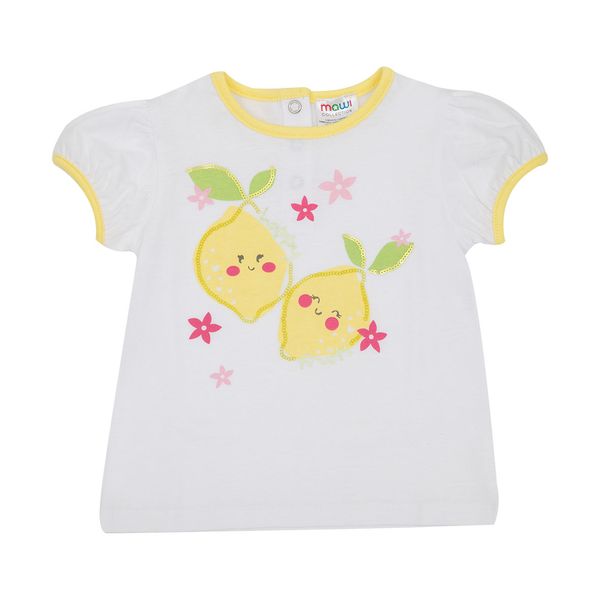 T-shirt maniche corte bimba bianca/gialla limoni - Mawi