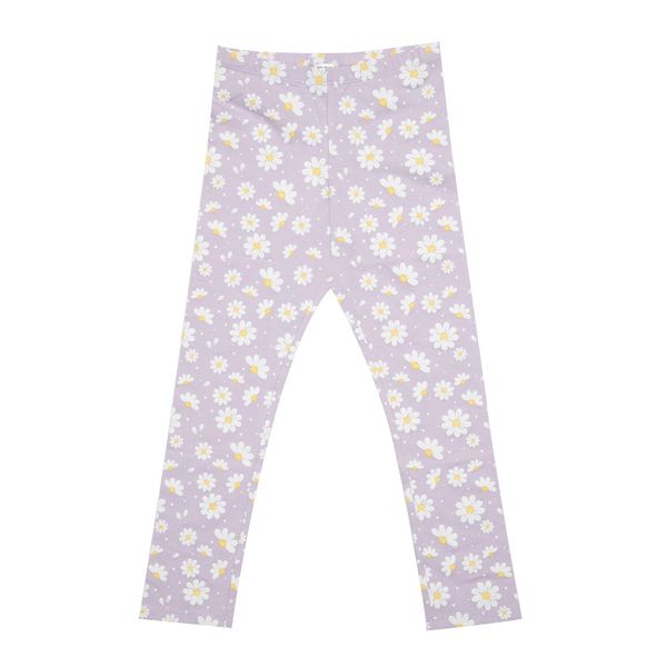 Legging stretch bimba lilla stampa floreale - Mawi