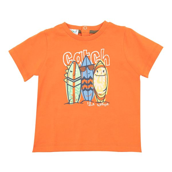 T-shirt jersey bimbo arancio con stampa - Mawi