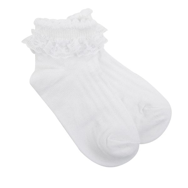Calze corte bimba bianche con pizzo - Mawi