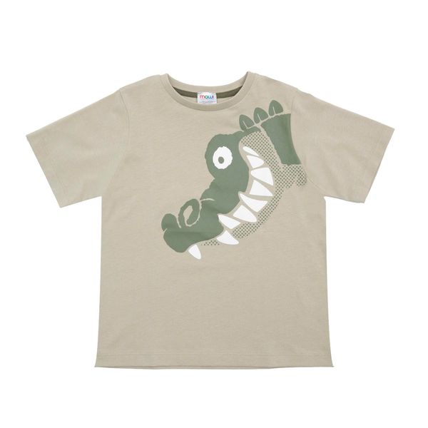 T-shirt jersey bimbo verde stampa coccodrillo - Mawi