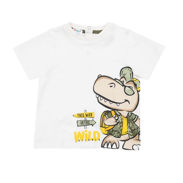 T-shirt jersey bimbo bianca stampa wild - Mawi