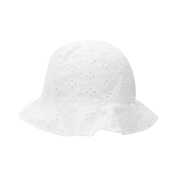 Cappello sangallo bimba bianco - Mawi