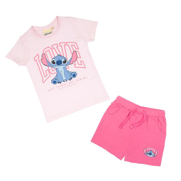 Set 2 pezzi t-shirt + short bimba stitch - Disney