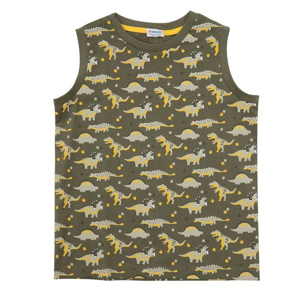Canottiera jersey bimbo verde con stampa "dino" - Mawi